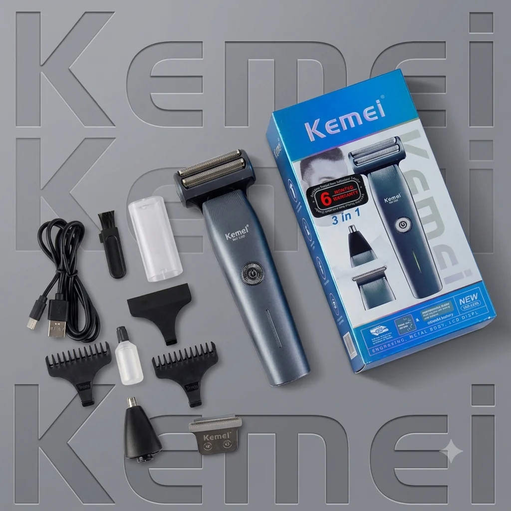 kemei 3 in 1 trimmer – beard, hair & nose grooming kemei 3 in 1 trimmer – beard, hair & nose grooming
